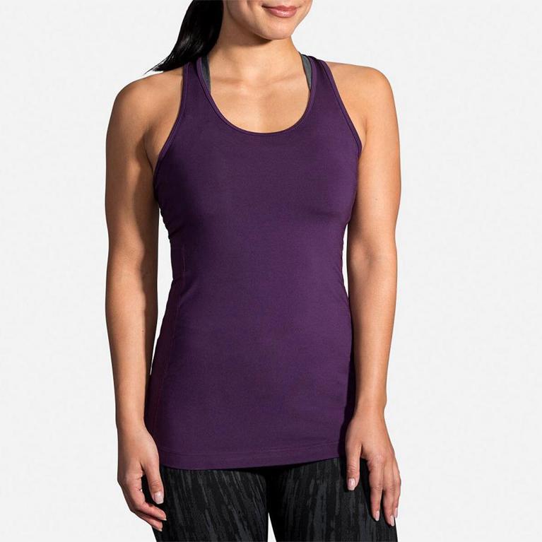 Brooks Womens Pick-Up Running Tank Top - Purple (930514-TLM)